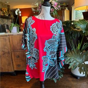 Wearable Art definitely describes this Bob Mackie caftan style top‼️ **NWOT